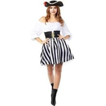 Disfraz de Pirata Femenino Rayado