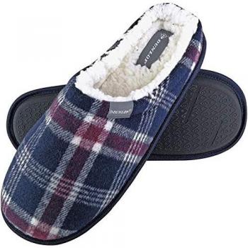 Men's Warm Plush Fleece Lined Slip-On Mule Slippers