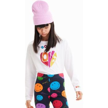 Bambini Desigual: Maglia con Messaggio Multicolore, Cotone Bianco 5/6