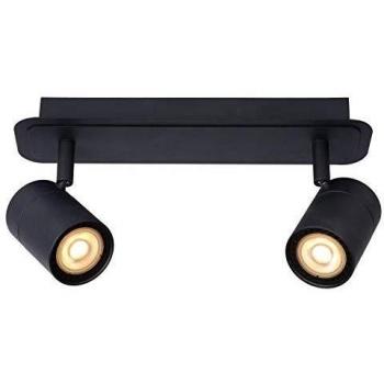 Netlighting Lucide Lennert Modern Twin Ceiling Spotlight Bathroom LED Dim. GU10 2x5W 3000K IP44 Black