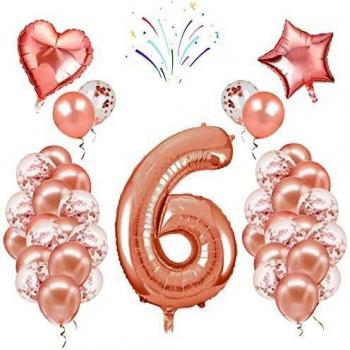 Palloncini Lattice Oro Rosa Set di 6