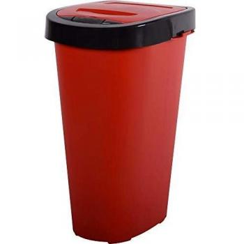 Poubelle de Tri Plastique 25L Rubis et Gris