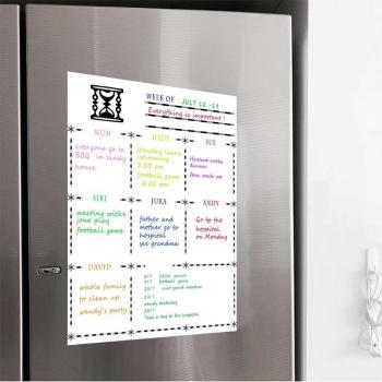 Tableau A3 Effaçable à Sec pour Réfrigérateur avec 4 Stylos