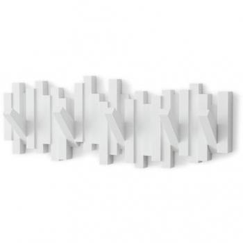 Porte manteau design mural couleur blanche 49,2 x 18,1 x 2,9 cm
