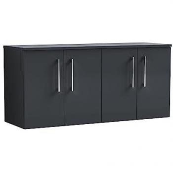 Nuie Arno Soft Black 4 Door Vanity Unit with Top