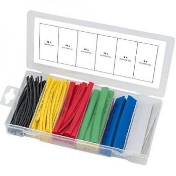 KS Tools 970.0540 100-Piece Multi-Coloured Heat Shrink Tubing, 2:1 Shrinkage Ratio