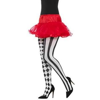 Smiffy's Collant Arlecchino Bianche e Nere