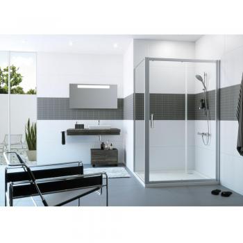 Hüppe Doppelflügeltür Classic 2 Gleittür 170 cm x 190 cm, Zilver Hochglanz
