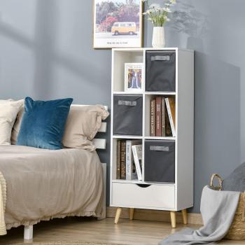 HOMCOM 6-Cube Free Standing Bookshelf, Stylish Storage for Living Room and Study