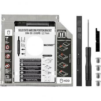 Aluminum 12.7mm SATA HDD Caddy for DVD-ROM