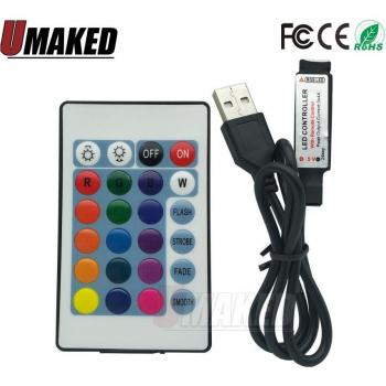 5V RGB LED Controller with 24-Key IR Remote