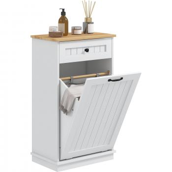 Armario de baño HOMCOM 52x33x90 cm, cesto para ropa