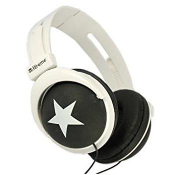 Cuffia Xtreme, modello London, audio stereo, a scomparsa, finitura rosso e bianca