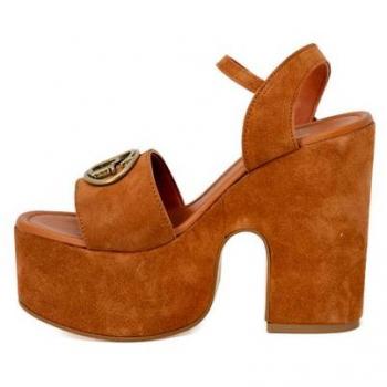 Guess Ladies' Brown High Heel Sandals with Buckle