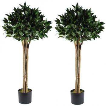 Artificial Bay Tree Topiary 120cm Green Leaf