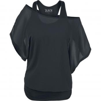 Camiseta Negra Doble Capa Premium para Mujer