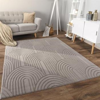 Gris 4 – Tapis Chambre Adultes, Style Scandinave et Boho (120x160)