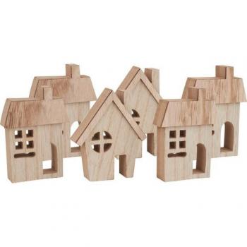 Dekoobjekt Mini-Häuser (6er-Set)
