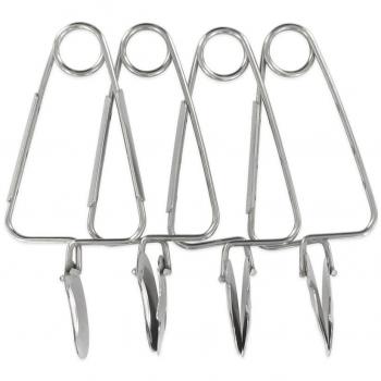 Fackelmann 21881 Pinze a Lumaca in Acciaio Inossidabile – Set di 4, Grigio, 18x12x2 cm