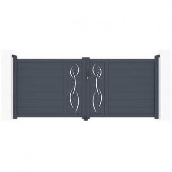 Puerta Abatible Vida 3 m, 300 x 120 cm, Aluminio Grisé – Marca CASANOOV