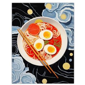 Dark Blue Noodles & Doodles Canvas