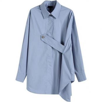 XITAO Casual Bluse mit Einzelner Brust