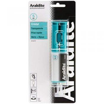 Seringue de colle époxy Araldite cristal 24 mL