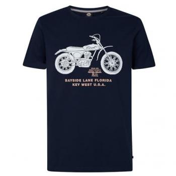 Petrol Industries Korte Mouwen T-shirt Afbeelding Marineblauw 2XL