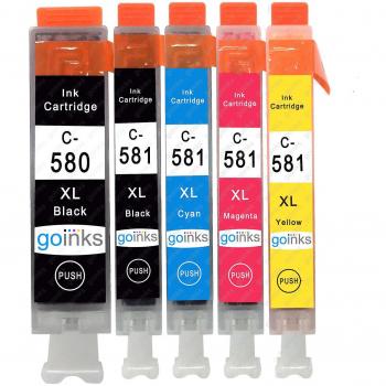 Ensemble de cartouches d’encre Noir/Cyan/Magenta pour Canon IGI-580 & CLI-581