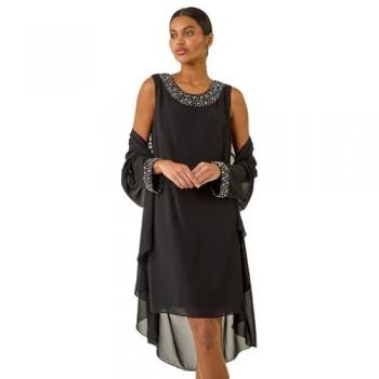 Tenue robe shift noire éclatante Roman 40