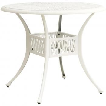 VidaXL Table de jardin 90x90x74 cm Blanc Aluminium coulé