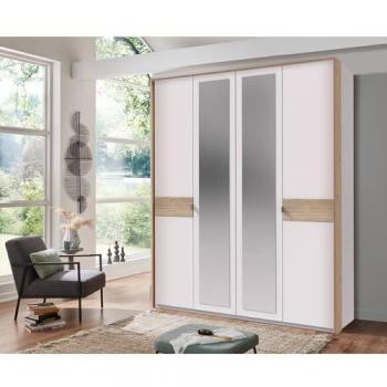 Kleiderschrank 183 cm BRADFORD-43 mit Eiche und Passepartoutrahmen