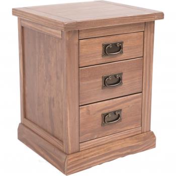 Tirolo Brown 3-Drawer Bedside Cabinet