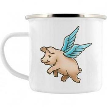 Tasse Émaillée des Cochons Volants