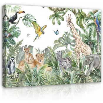 Tableau décoratif enfant animaux 100x75 cm