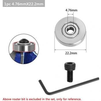Kit d'accessoires de roulements pour routeurs en acier 1/2, 3/8, 3/4