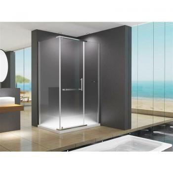 Cabina doccia Clara 120x90x200cm satinata con piatto e sifone