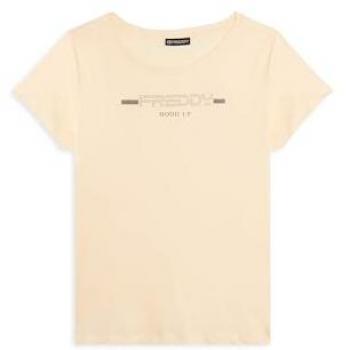 Donna T‑shirt Freddy Artic Wolf Medium: Strass & Logo Shoulder