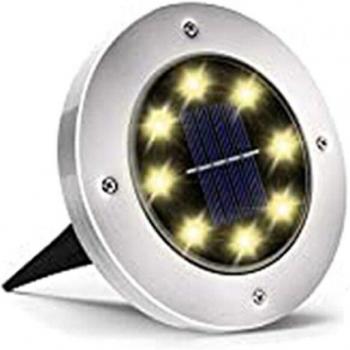 Outdoor Solar Disk Lights with 8 LEDs