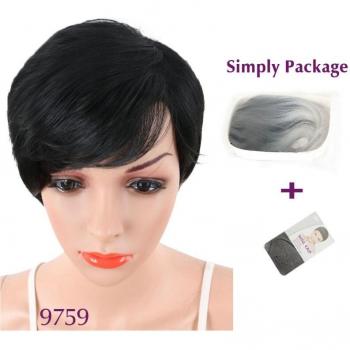 Peluca Deyngs Marrón Natural Pixie