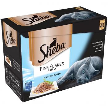 Sheba Fine Flake Natural Fish Selection Pouch 12 x 85g