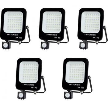 Grupo 5x Proyector LED Negra 30W, 2700lm, IP65, Blanco Cálido