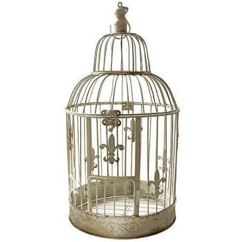 Vogelkäfig Deko Lilie Nostalgie Antik-Weiß 38cm