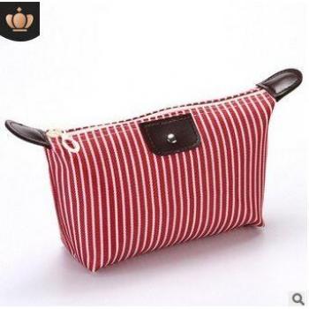 Portable Striped Makeup Organizer