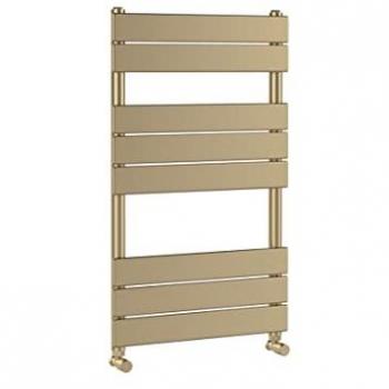 Brushed Brass Balterley Piazza Towel Radiator – 840 × 500 mm, Square Design