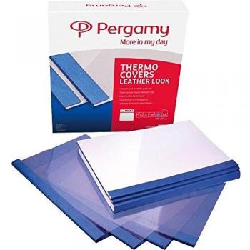 Pergamy thermische omslagen A4, karton, 3 mm, 100 stuks, blauw