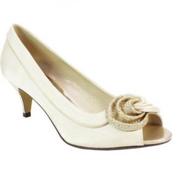Lunar Ladies Ripley Satin Court Shoes 8 UK grey