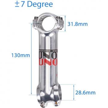 UNO Silver Glossy MTB Stem 120/130mm