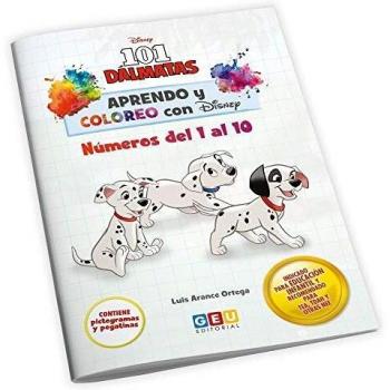 Aprendo y coloreo con Disney: 101 Dálmatas | Cuaderno para Colorear con divertidas actividades | Aprendo Números Del 1 Al 10 | Educación Infantil |