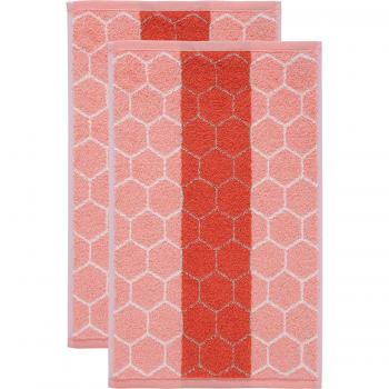 Gästetuch Duo Jacquard Aprikose – 30 × 50 cm, Erwin Müller